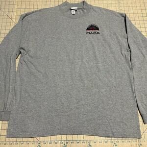 Vintage Kaizen Workshop Fluke Grey Embroidered T Shirt Mens